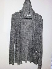 Abercrombie Kids Size 13/14 Heathered Gray Open Draped Hooded Cardigan Sweater
