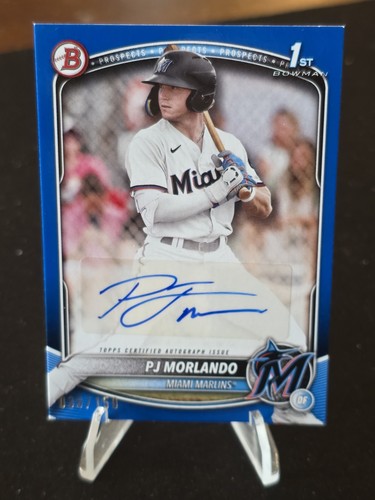 2025 Bowman PJ Morlando #BPA-PM True Blue Auto /150 Marlins Prospect