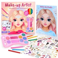 Make-up Artist. 3 in 1 Fun Makeup, Sticker, Coloring Kit, Includes Color Penc...