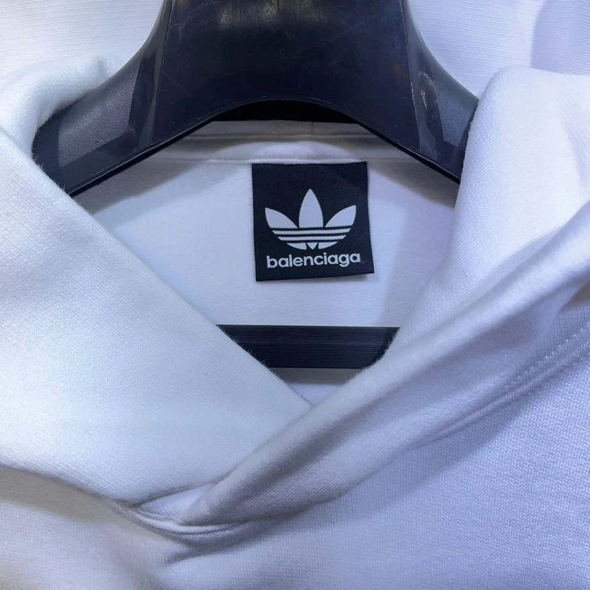 Felpa con cappuccio Balenciaga x Adidas bianca 2 125692473