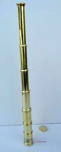 Nautical Vintage Full Brass Pirate Spyglass 18" Marine Antique Telescope Gift - Picture 2 of 6