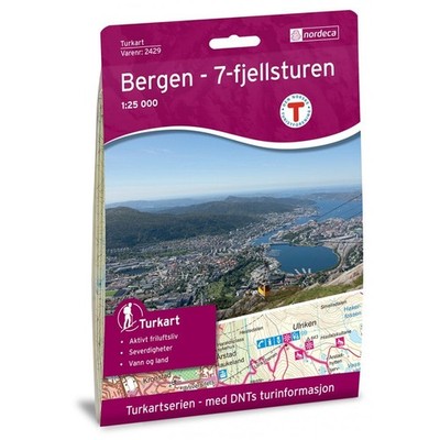 Norway Bergen 7-Mountains Tour - Nordeca map 2429 hiking 1:25K topographic