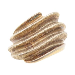 Authentic 925 Sterling Silver Vintage Ring Gold Plated Designer Carved Wave Sz 7.5 RG32871