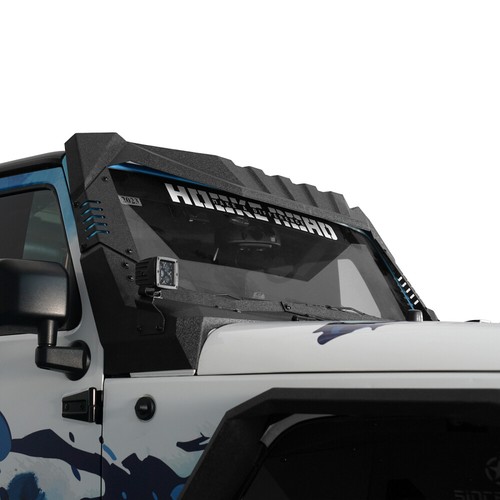 FIT JEEP WRANGLER JK/JKU 2007-2018 STEEL WINDSHIELD ARMOR GUARD W/LED LIGHTS - Picture 15 of 17