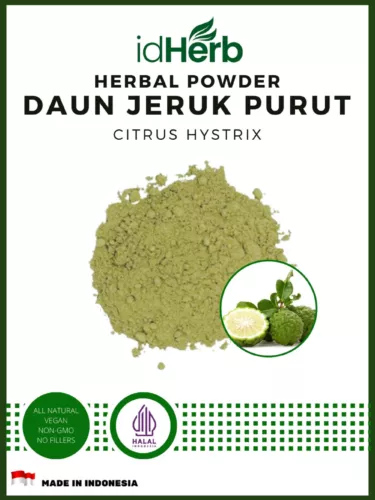 [idHerb] POWDER Kaffir Lime Leaf Citrus Hystrix Organic WildCrafted Fresh Natura