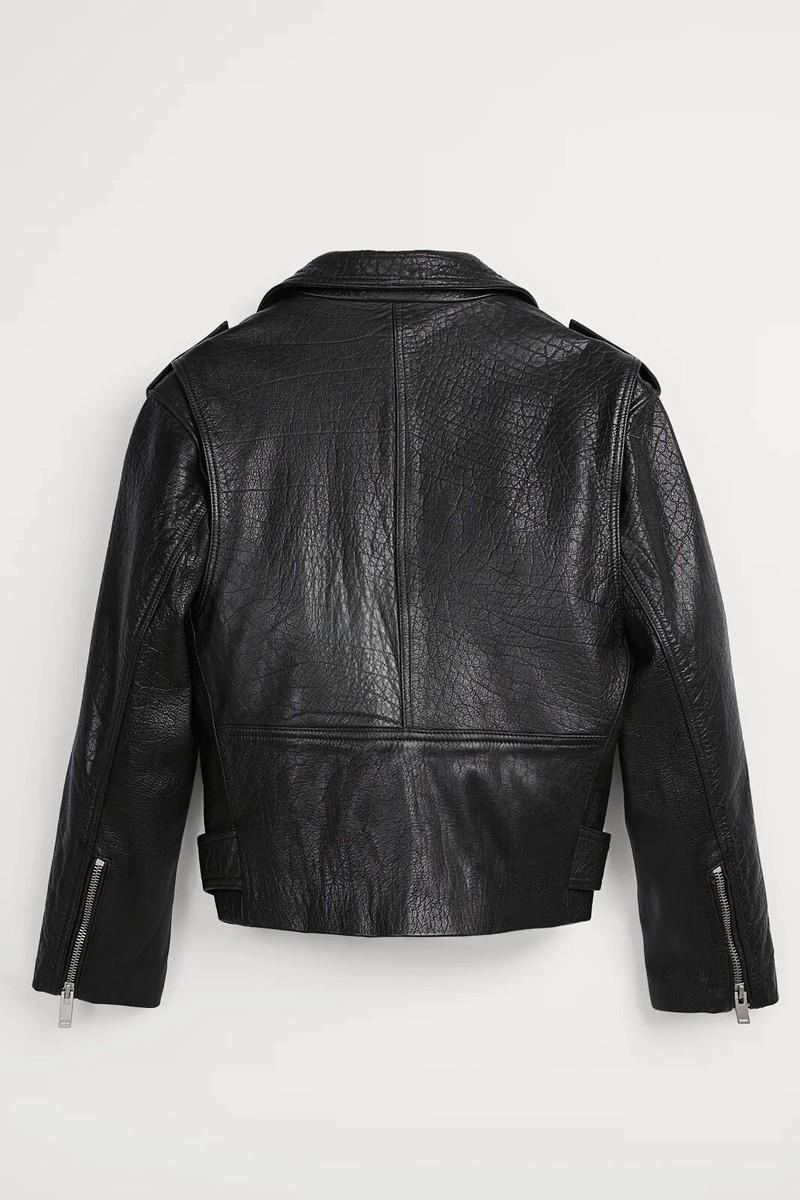 New Zara Crop Leather Biker Jacket M L Black 5388/302 coat New Zara Crop Leather Biker Jacket M L Black 5388/302 coat