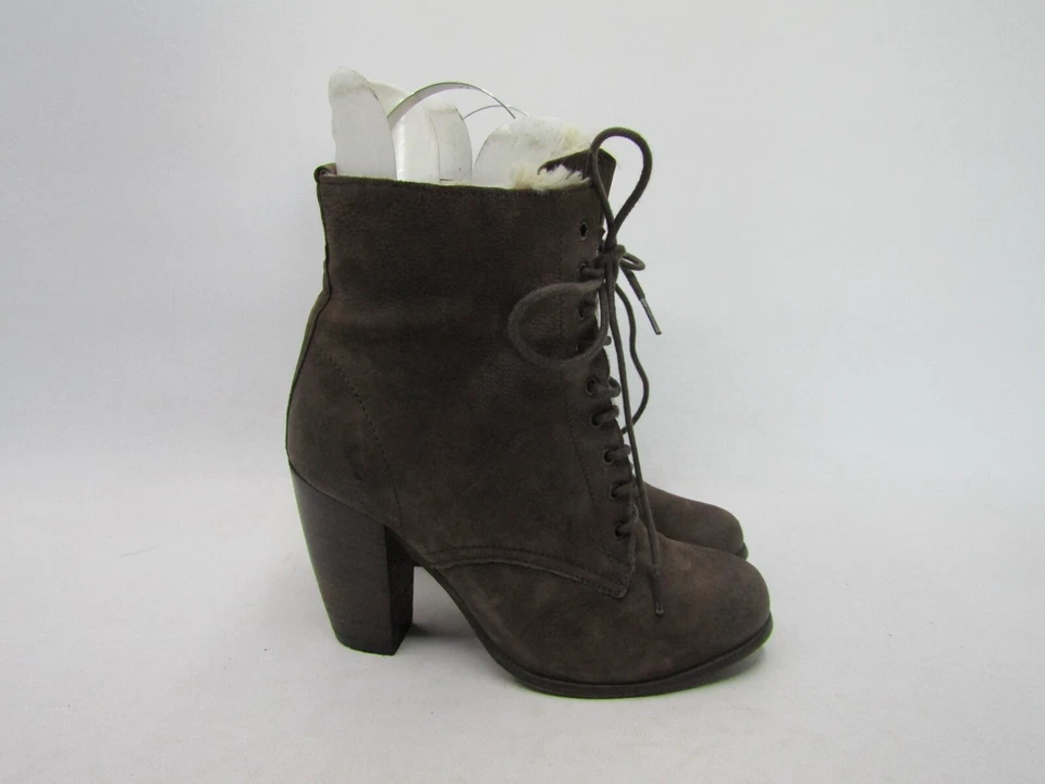 Boutique 9 Mujer Talla 5 M Marrón Cuero Cordones Tobillo Moda Botas Botín Foto 3 de 4