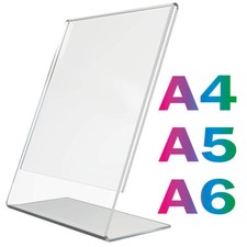Menu Holder Counter Display Stands Lean Back Poster Holder Clear PlasticA4A5 A6