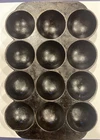 Vintage Wagner F #1328 Cast Iron Gem Pan 12 Hemispherical Cups Baking Pan