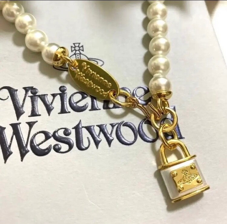 VIVIENNE WESTWOOD Necklace Choker Nonju Lock Orb Gold Pearl VIVIENNE WESTWOOD Necklace Choker Nonju Lock Orb Gold Pearl