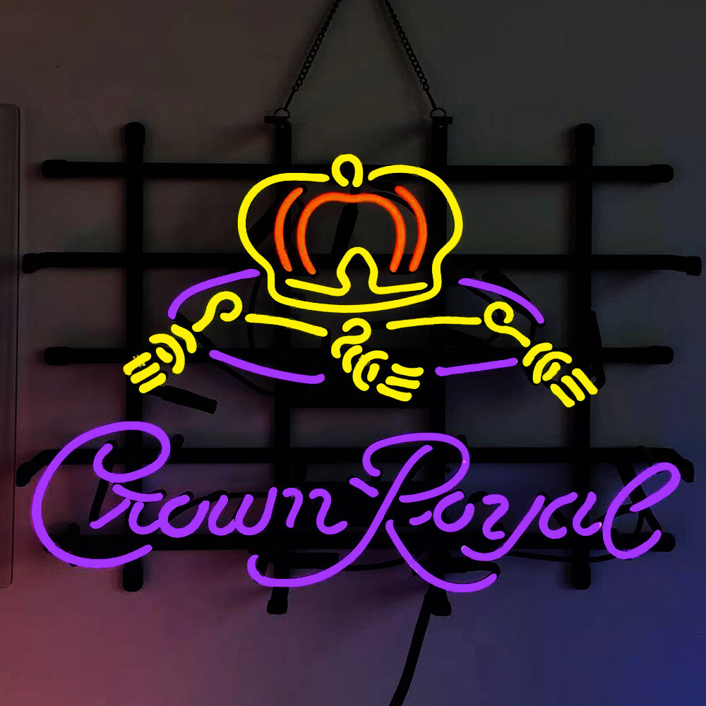 Crown Royal Neon Light Sign For Home Bar Man Cave Pub Wall Display