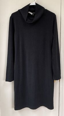 Banana Republic Womens Size M Dark Gray Long Sleeve Cowl Neck Stretch Knit Dress