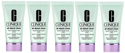 Lot 5 Clinique All About Clean Mild Liquid Facial Soap 1.0 oz/30 ml