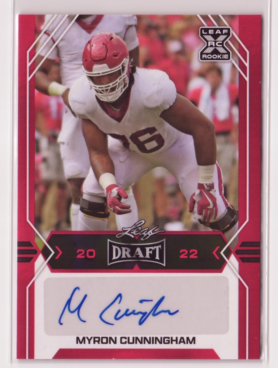 2022 Leaf Draft - Autographs Myron Cunningham #BA-MC2 (AU, RC) 