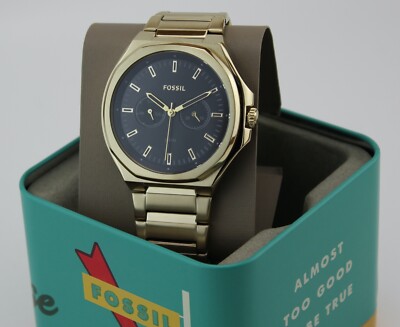 NEW AUTHENTIC FOSSIL EVANSTON GOLD 