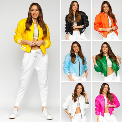 Bomberjacke Steppjacke Sportjacke Übergangsjacke Zip Unifarben Damen BOLF Motiv