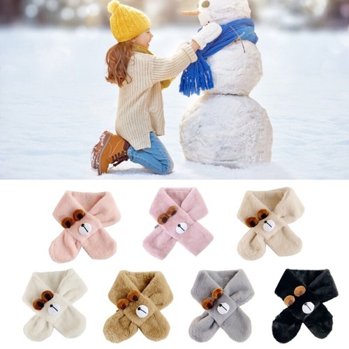 Cartoon Neck Scarf Baby Girls Boys Short Cross Scarf Winter Autumn Neck Warmer - Picture 4 of 14