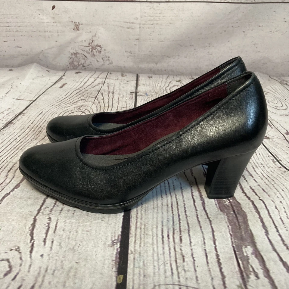 Tamaris Tacones Mujer 41EU 10US Negro Espuma con Memoria Plantilla Amortiguador Bombas Foto 4 de 4