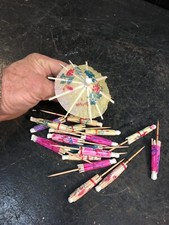 Vintage Drink Size Paper Umbrella Lot of 9pc JAPAN