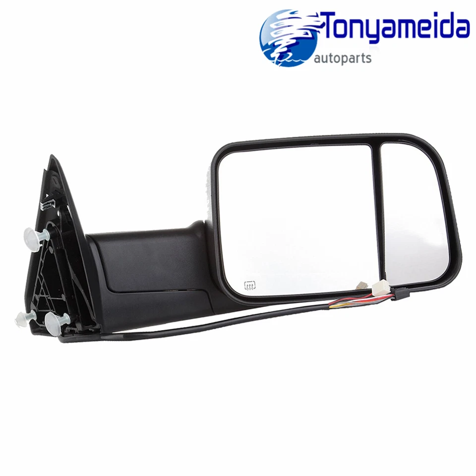 Nuevos espejos retrovisores eléctricos térmicos para remolque negros para camioneta Ram 1500 luz de señal 2009-2015 Foto 3 de 4