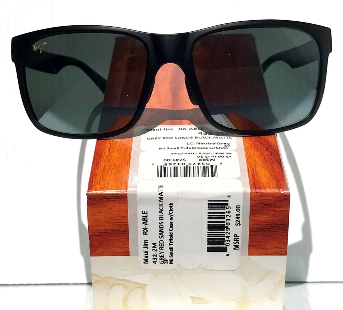 NEW Maui Jim RED SANDS Matte Black POLARIZED Grey Lens Sunglass