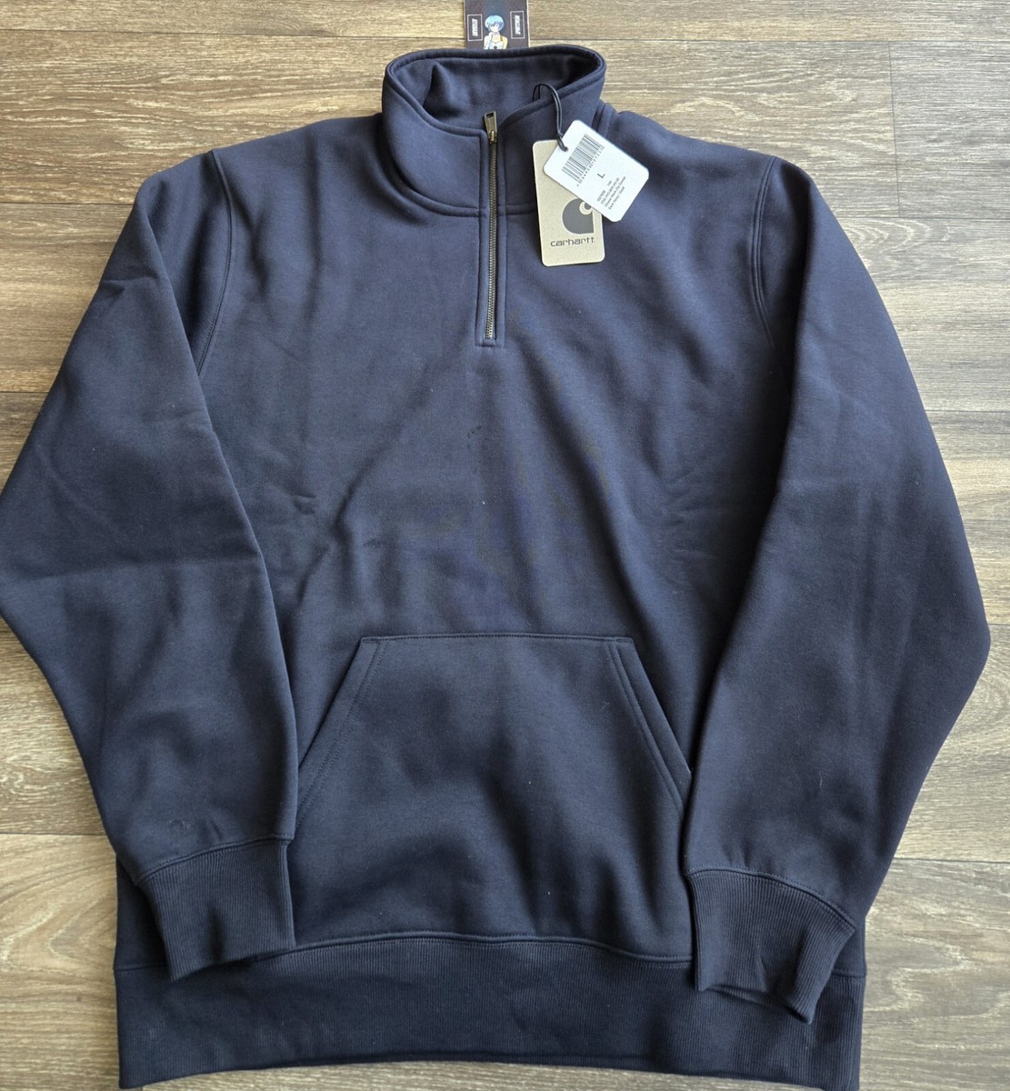 NWT Carhartt Work In Progress WIP Chase Neck Zip Sweatshirt Dk