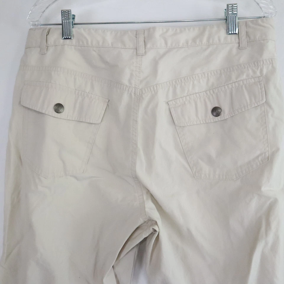 Pantalones IZOD Para Mujer 14 Informales Pierna Ancha Chino Solapa Bolsillo Caqui Beige Foto 4 de 4