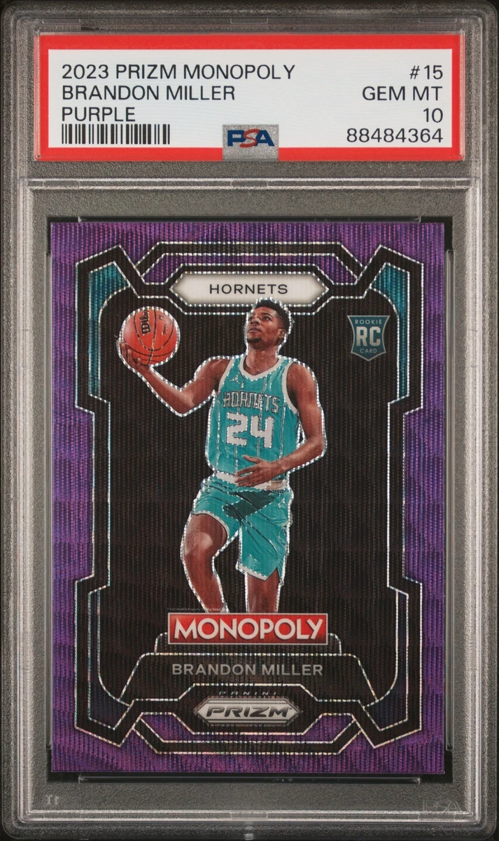 2023Panini Prizm Monopoly Brandon Miller Purple Wave #15 Rookie RC 