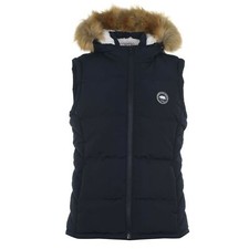 Soulcal Womens 2 Zip Gilet Sleeveless Jacket Hooded Full Warm Fur Trim Faux