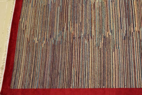 Alfombra de área multicolor Rugstc 6x9 Gabbeh, genuina anudada a mano, pila de lana - Imagen 4 de 5