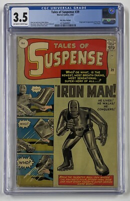 TALES OF SUSPENSE #39. MARCH 1963. MARVEL. 3.5 CGC. 1ST APP IRON MAN! UK PRICE!