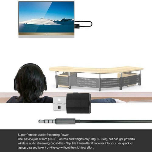 USB Bluetooth 5.0 Audio Adapter Transmitter Receiver Speaker For TV AUX I6G1