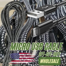 Micro USB Fast Charger Cable Data Cord Heavy Duty For Samsung Android Google Lot