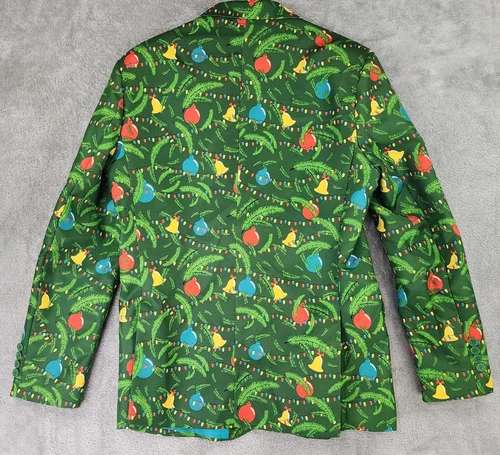 SuitMeister Jacket Mens Medium Green Two Button Long Sleeve Christmas Blazer image 2