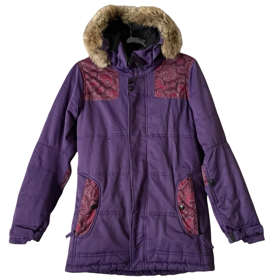 Jaqueta de Snowboard Feminina 686 Tamanho Pequeno Roxa infiDRY Respirável Impermeável - Imagem 2 de 4