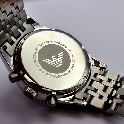 NEW EMPORIO ARMANI TAZIO AR5983 BLACK DIAL STAINLESS STEEL MEN'S
