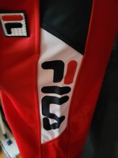 Fila polyester Red Joggers Sweatpants Logo Stripe Blue White Boys Med NWT