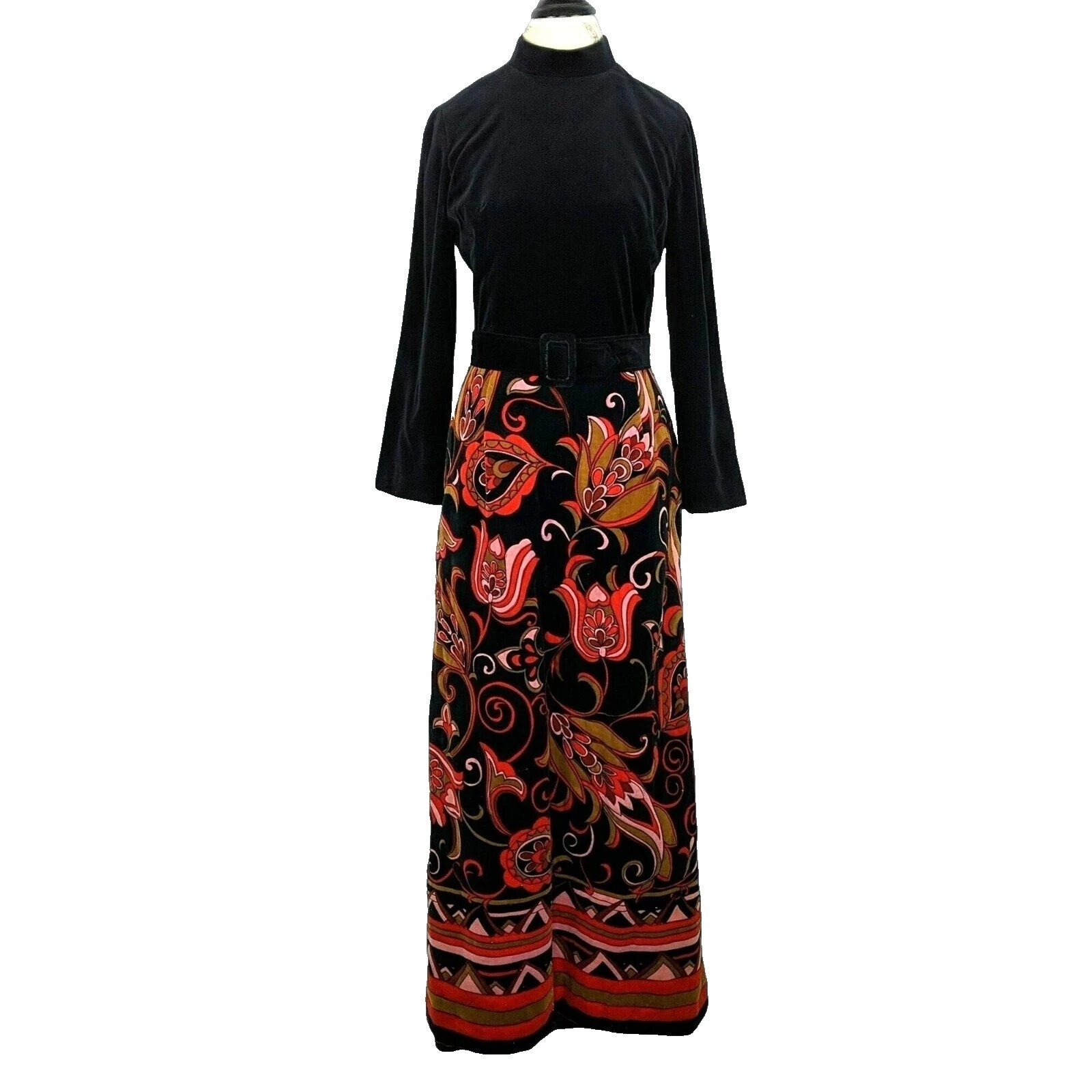 Vestidos Vintage de Terciopelo Negro para Mujeres