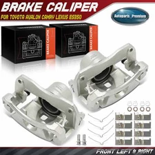 Pair Front Brake Calipers with Bracket for Toyota Camry 07-17 Avalon Lexus ES350