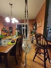 Macrame Plant Hanger With Vintage Vase