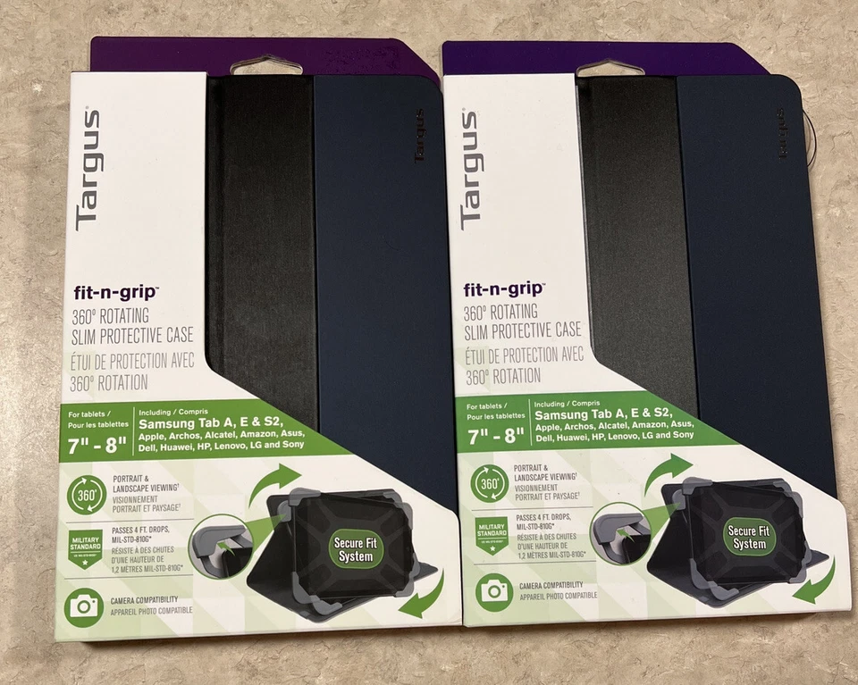 Targus Fit-n-Grip™ 7"-8" Universal 360 Tablet Case Black 2 Of Them - Image 2 of 4