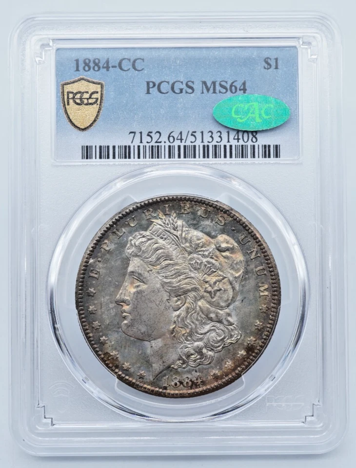 1884-CC Morgan $1 Dollar PCGS & CAC MS64 Proof Like .199 - S062 - Image 2 of 4
