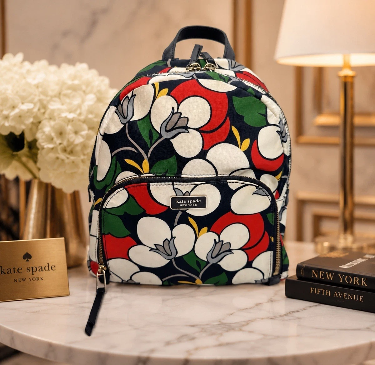 Kate Spade Dawn Breezy Floral Medium Nylon Colorful Artsy unisex mini‎ Backpack Kate Spade Wilson Road Poppy Mini Bradley Nylon Backpack  main image 3