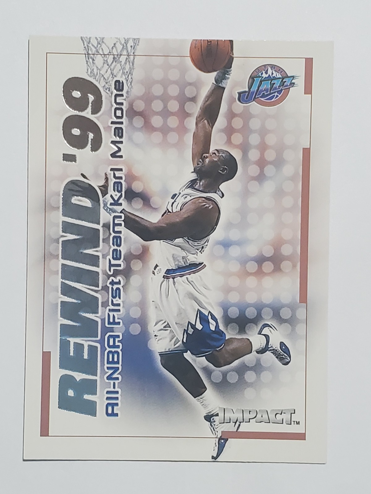 1999-00 SkyBox Impact Rewind '99 #RN15 Karl Malone ~ Utah Jazz