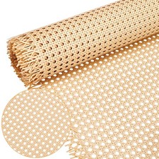 18.3" x9.8FT Plastic Cane Webbing Roll, Faux Cane Open Weave Mesh Handwoven P...