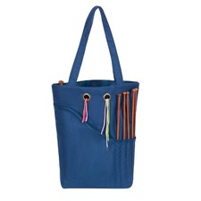 Linen Knitting Project Tote Bag,Portable Yarn Storage Bag for Crochet Accesso...