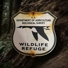 Vintage Wildlife Refuge Porcelain Sign US Department Of Agriculture USA Gas Oil