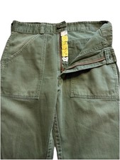 Baker Vietnam Era Cotton Sateen Button Fly OG 107 Pants 1970s Zipper Fly 28X32