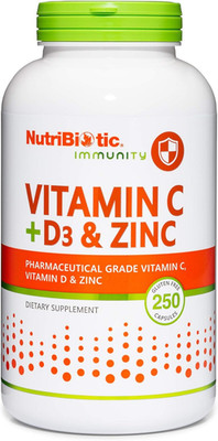 Vitamina C + D3 y Zinc, 250 Cápsulas | Apoyo inmunológico potente y completo