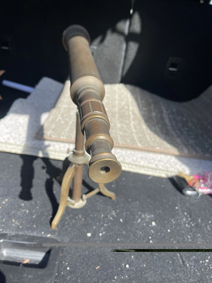 Telescopio de latón diseño de mesa antiguo Foto 3 de 4